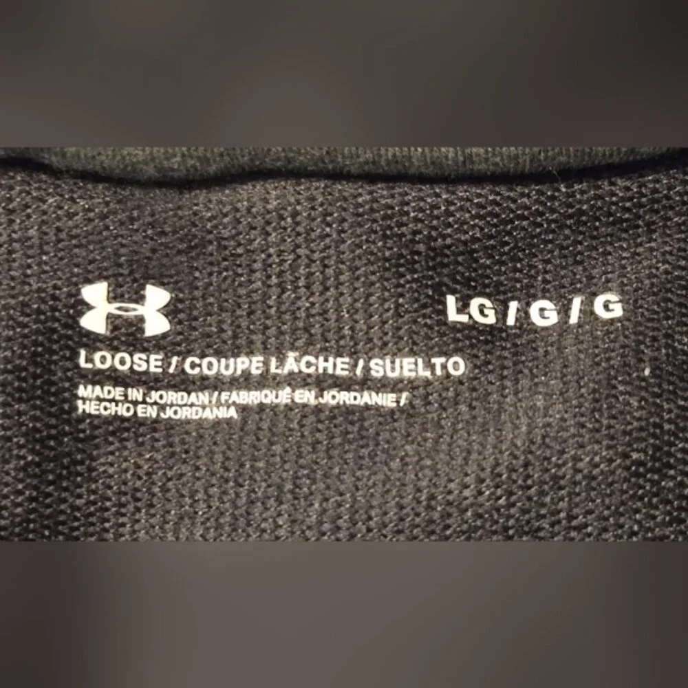 Under Armour Charcoal Grey Rival Terry Taped Pullover Hoodie - Picture 9 of 10
